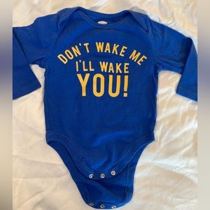 “Don’t wake me, I’ll wake you” onesie